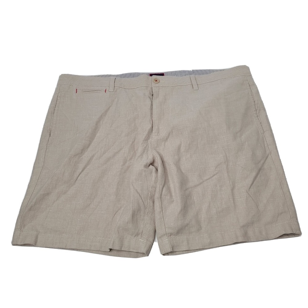Untuckit St. Julien Shorts Mens Size 40 Regular Fit Linen Cotton Blend Tan EUC